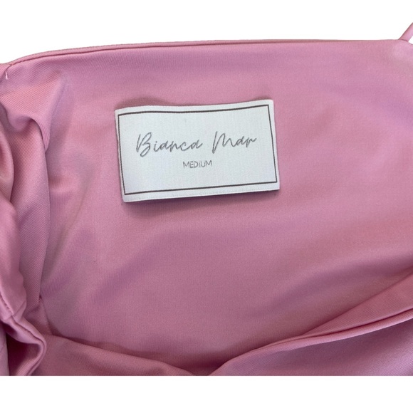 Bianca Mar Ruffle One Piece Designer Swimsuit - Blush Pink, Resort Glam - Medium - Picture 3 of 11